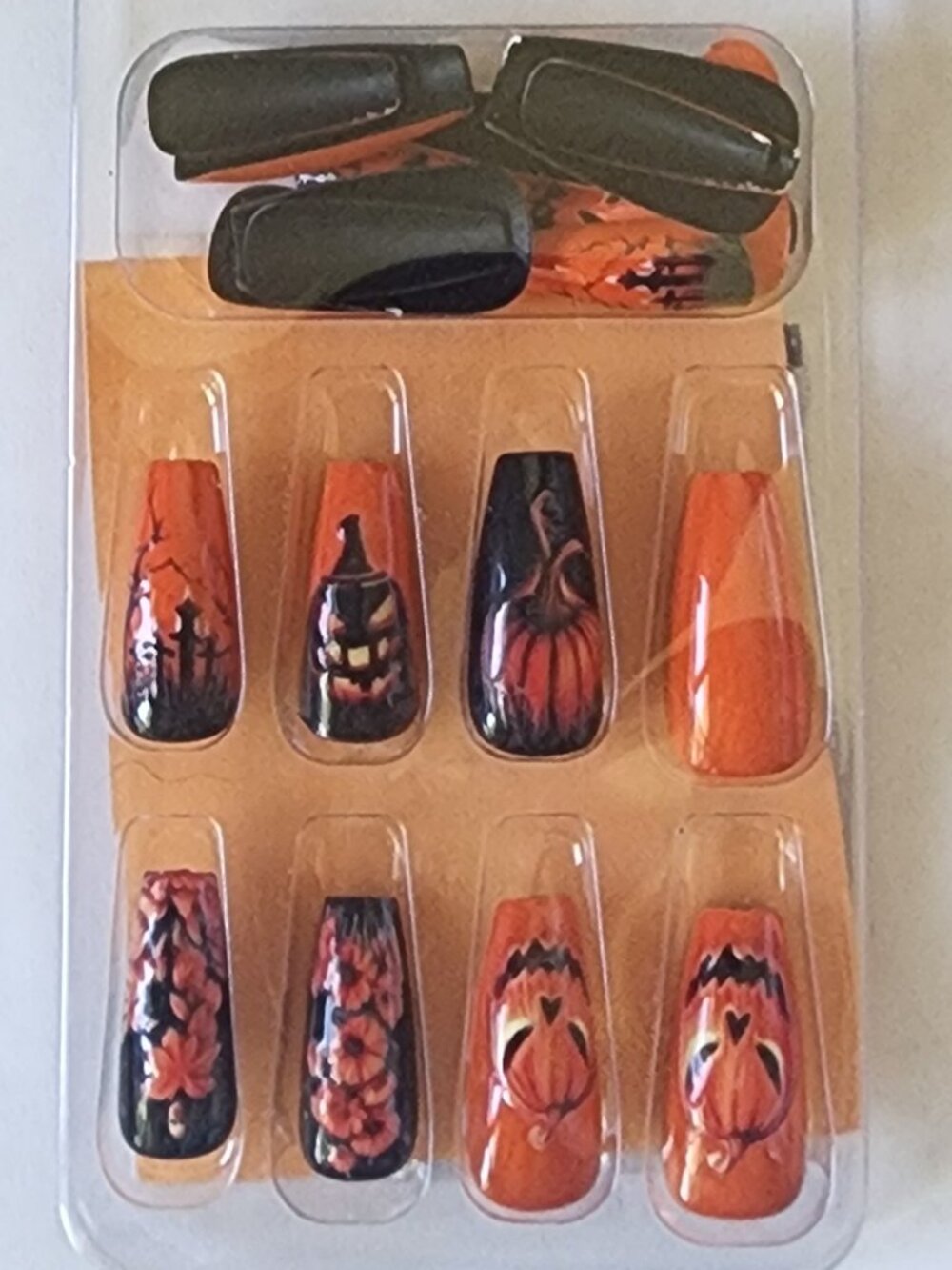Artificial Nails with Jelly Tab for Halloween